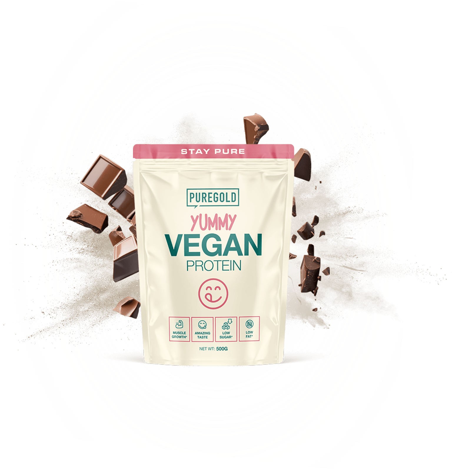 Yummy vegan protein powder package